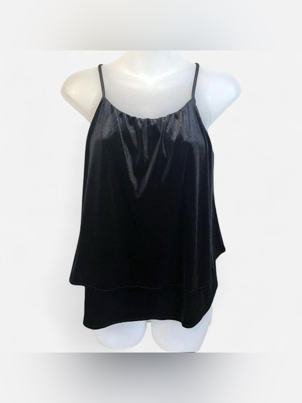 Old Navy XS Black Layered Flowy Cami Tank Top Spaghetti Strap